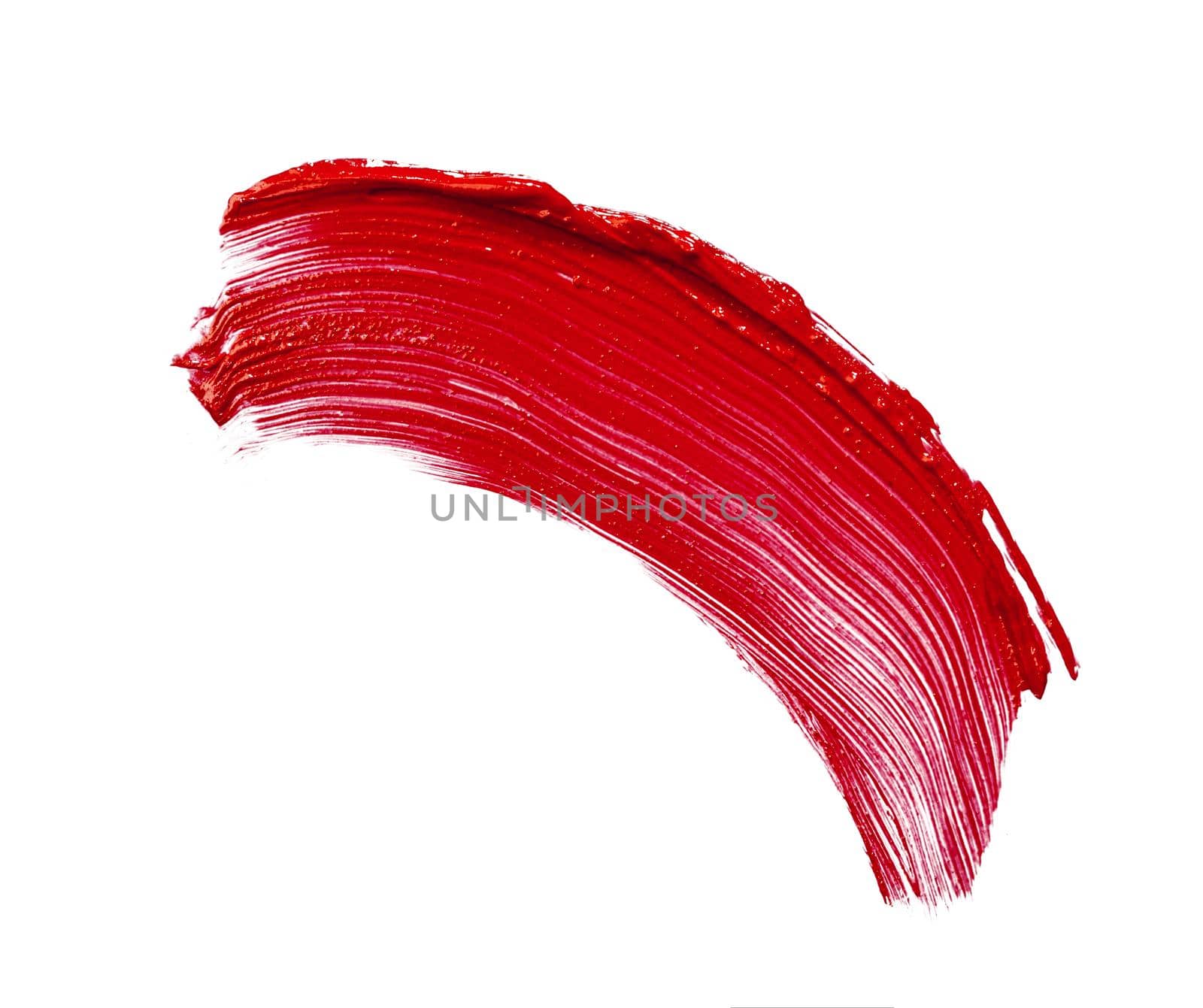 Red lipstick smudge stains isolated on white background