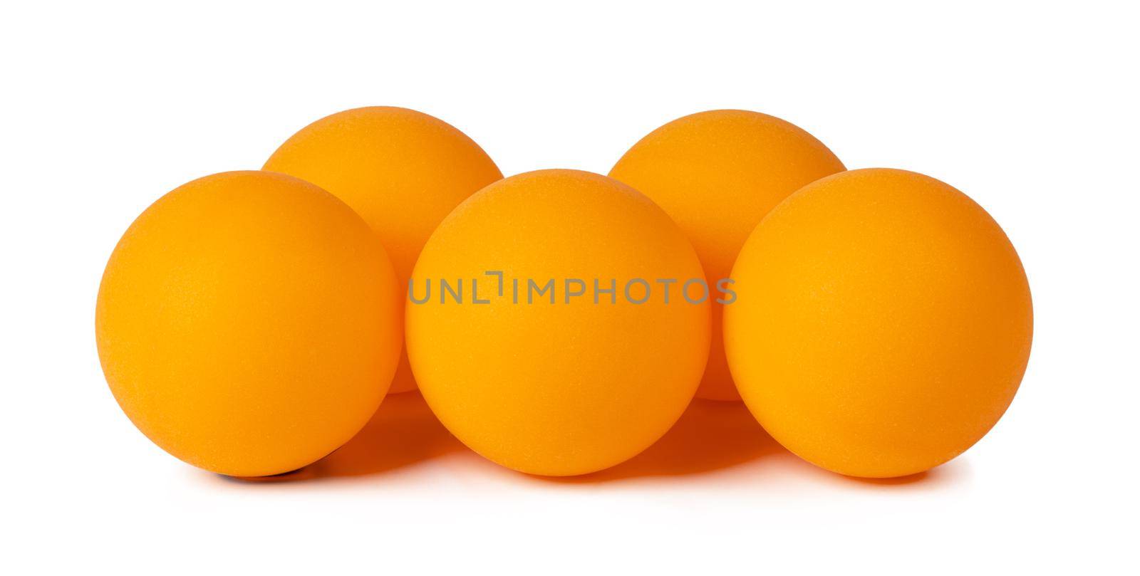Table tennis balls isolated on white background by Fabrikasimf