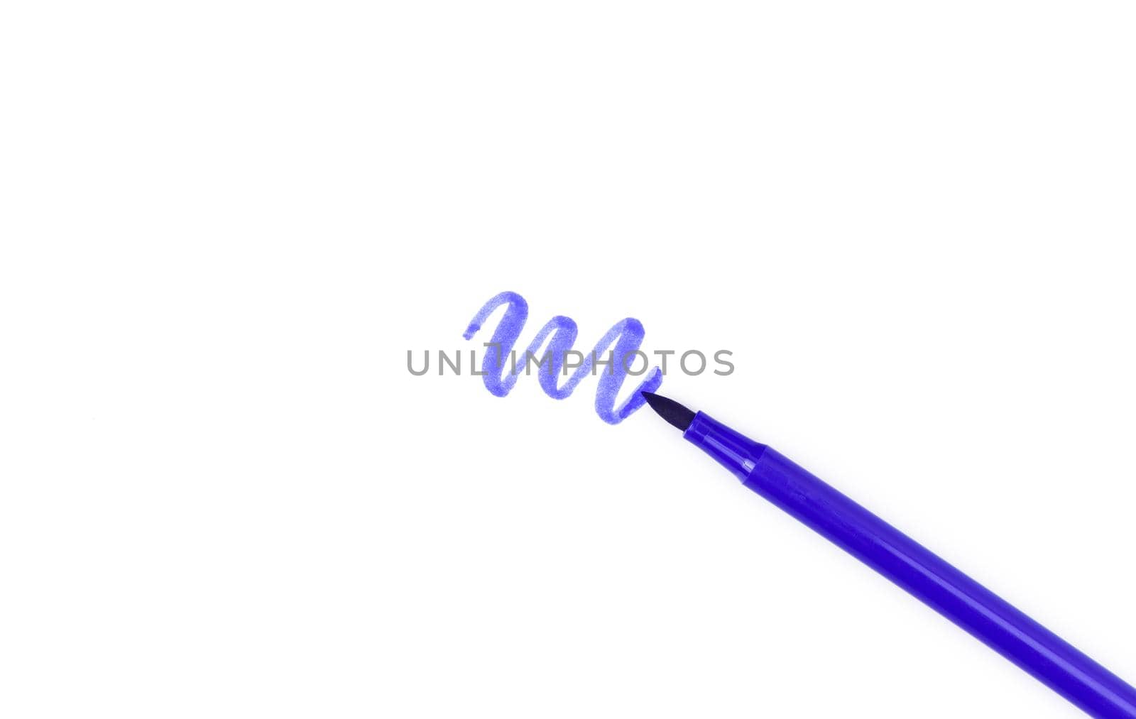 Purple pen marker isolated on white background.