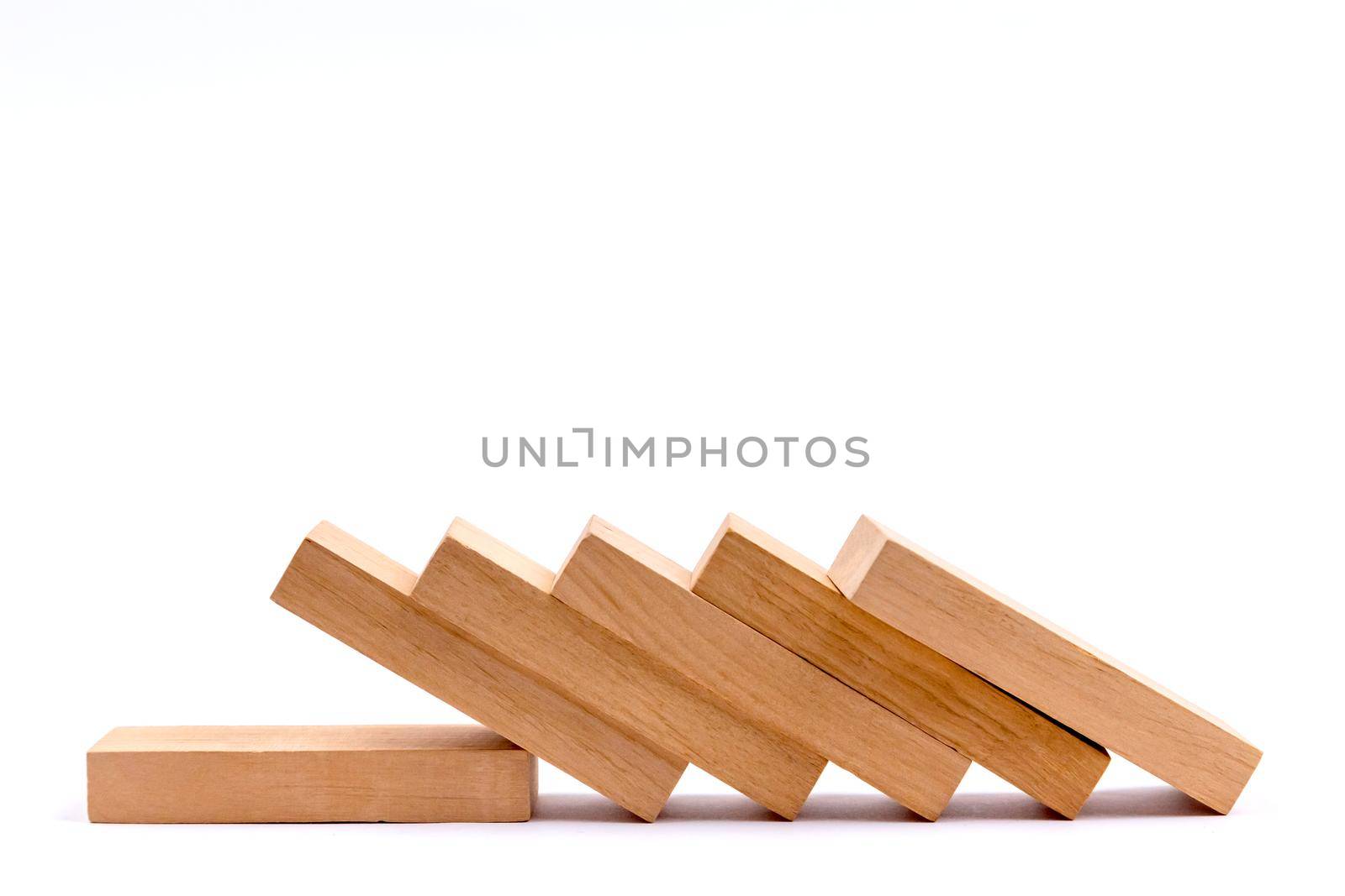 Wood block stacking as step stair, Business concept for growth success process