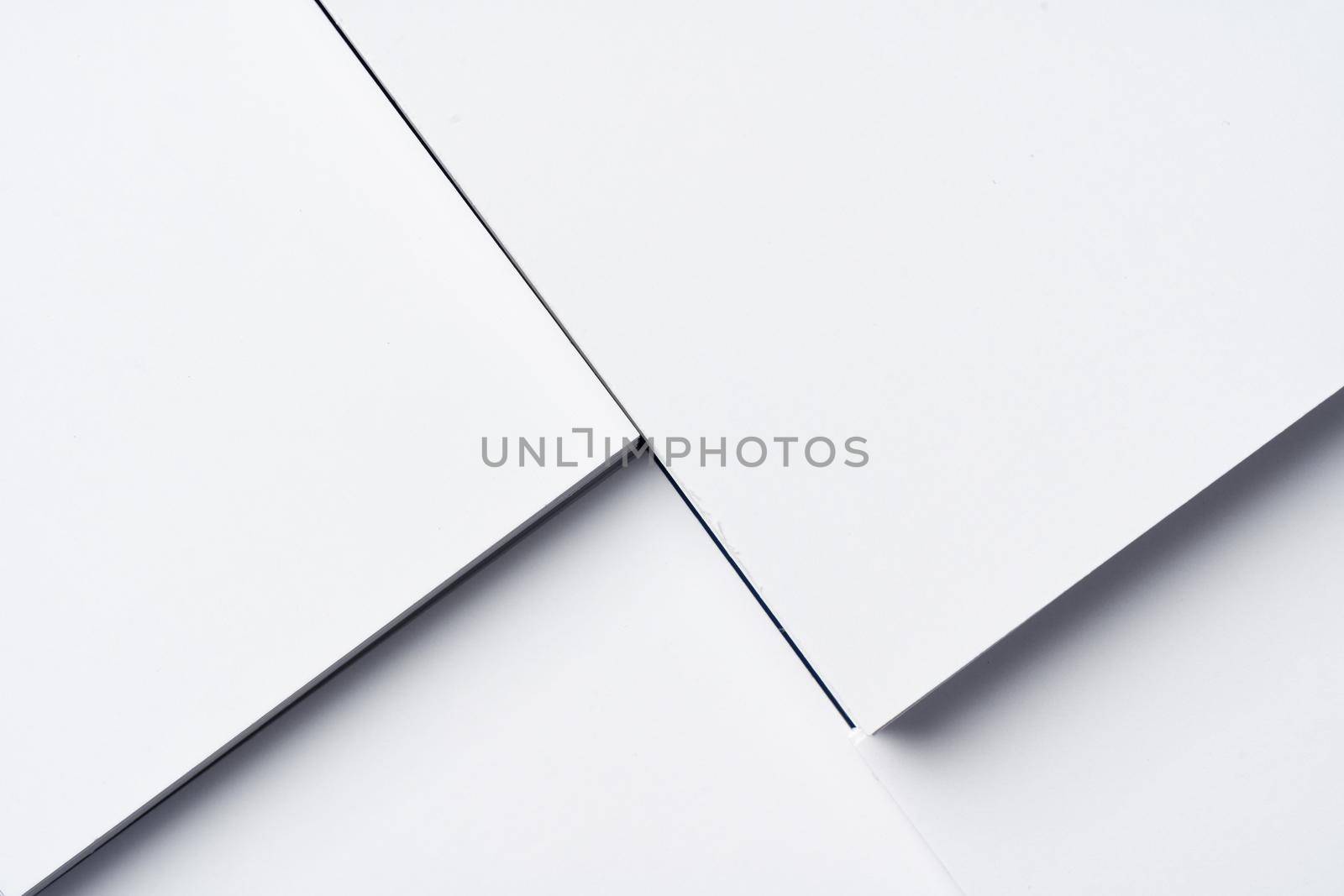 Background of blank business cards, copy space, top view