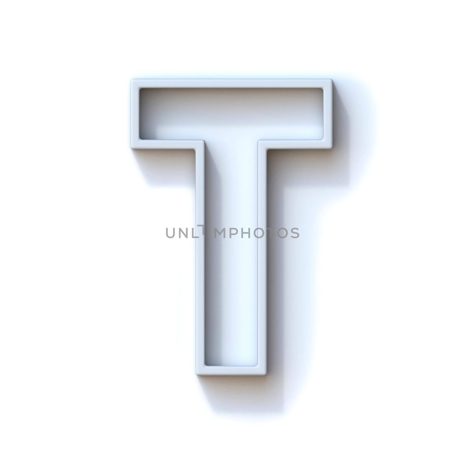 Grey extruded outlined font with shadow Letter T 3D by djmilic