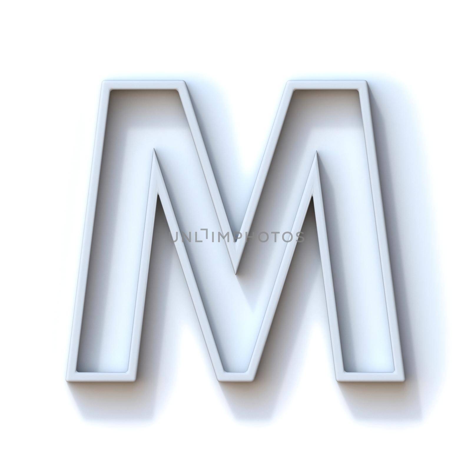 Grey extruded outlined font with shadow Letter M 3D by djmilic
