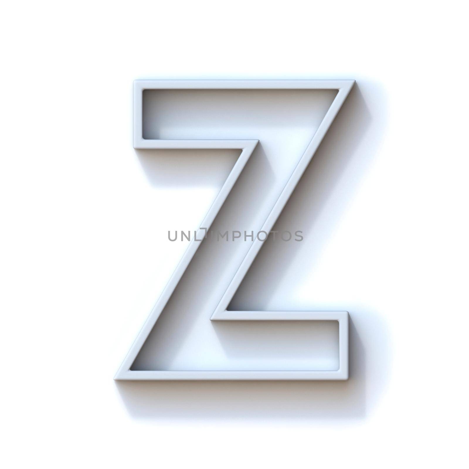 Grey extruded outlined font with shadow Letter Z 3D by djmilic