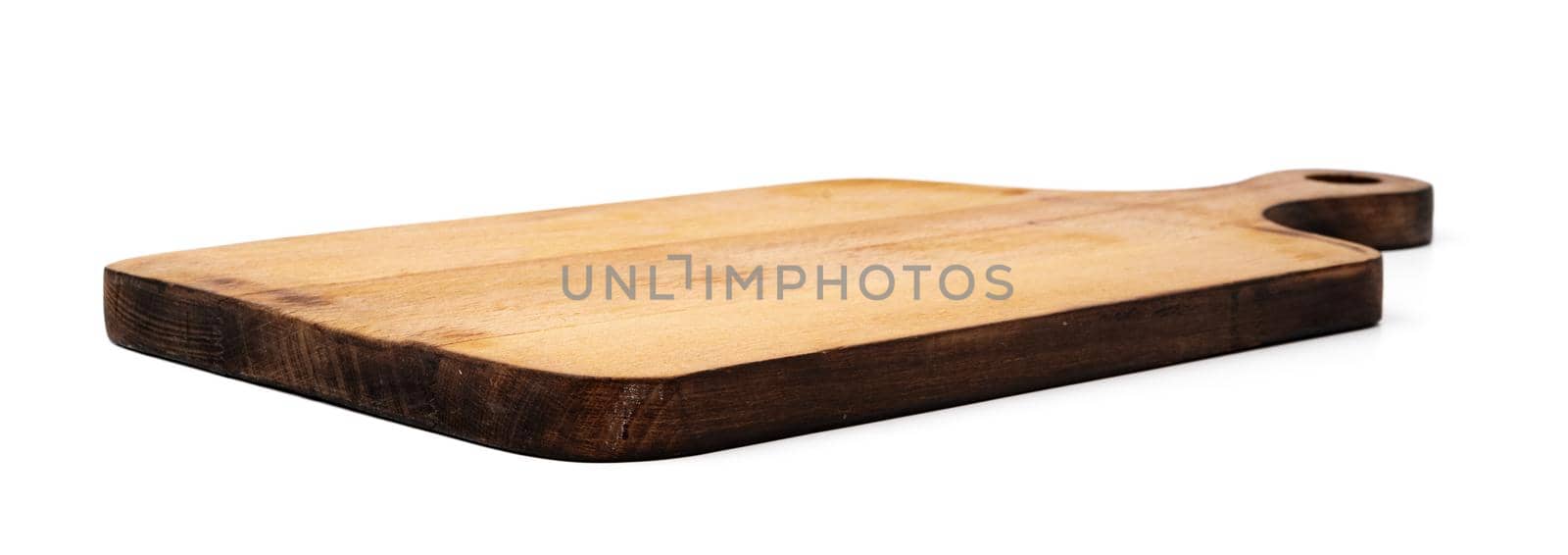 Wooden cutting board on a white background by Fabrikasimf