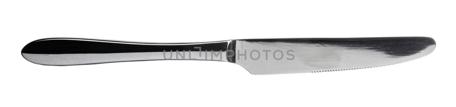 Silver knife silverware isolated on white background