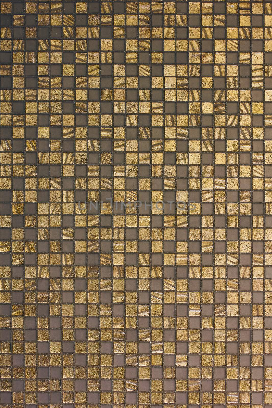 Mosaic tile background. Golden shades.