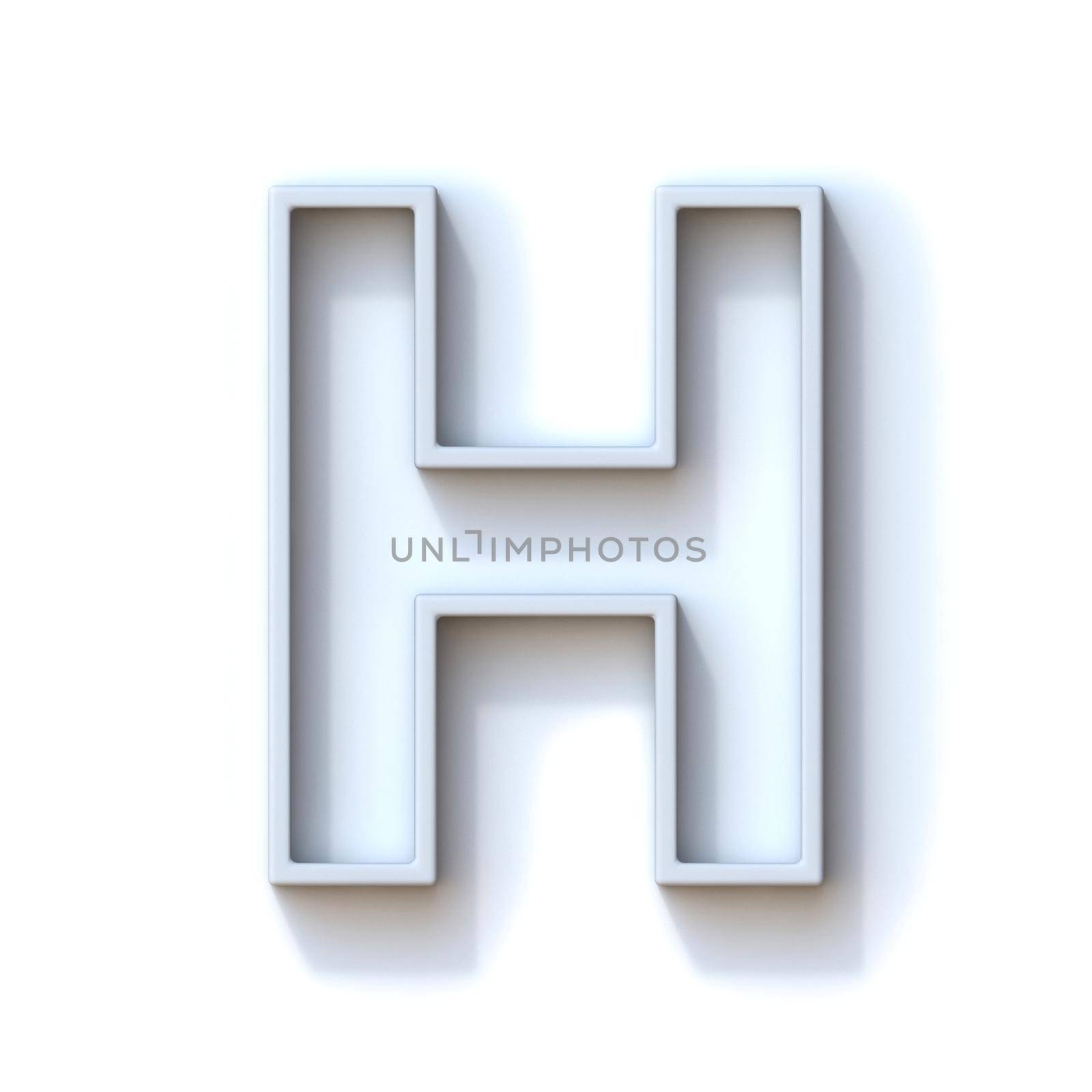 Grey extruded outlined font with shadow Letter H 3D by djmilic