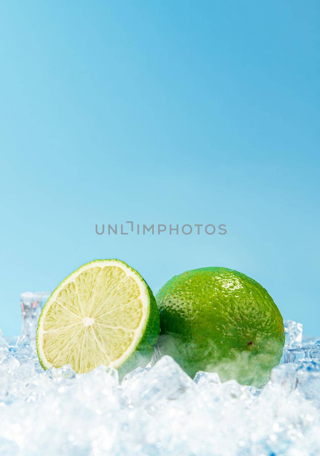 ripe cold lime on ice