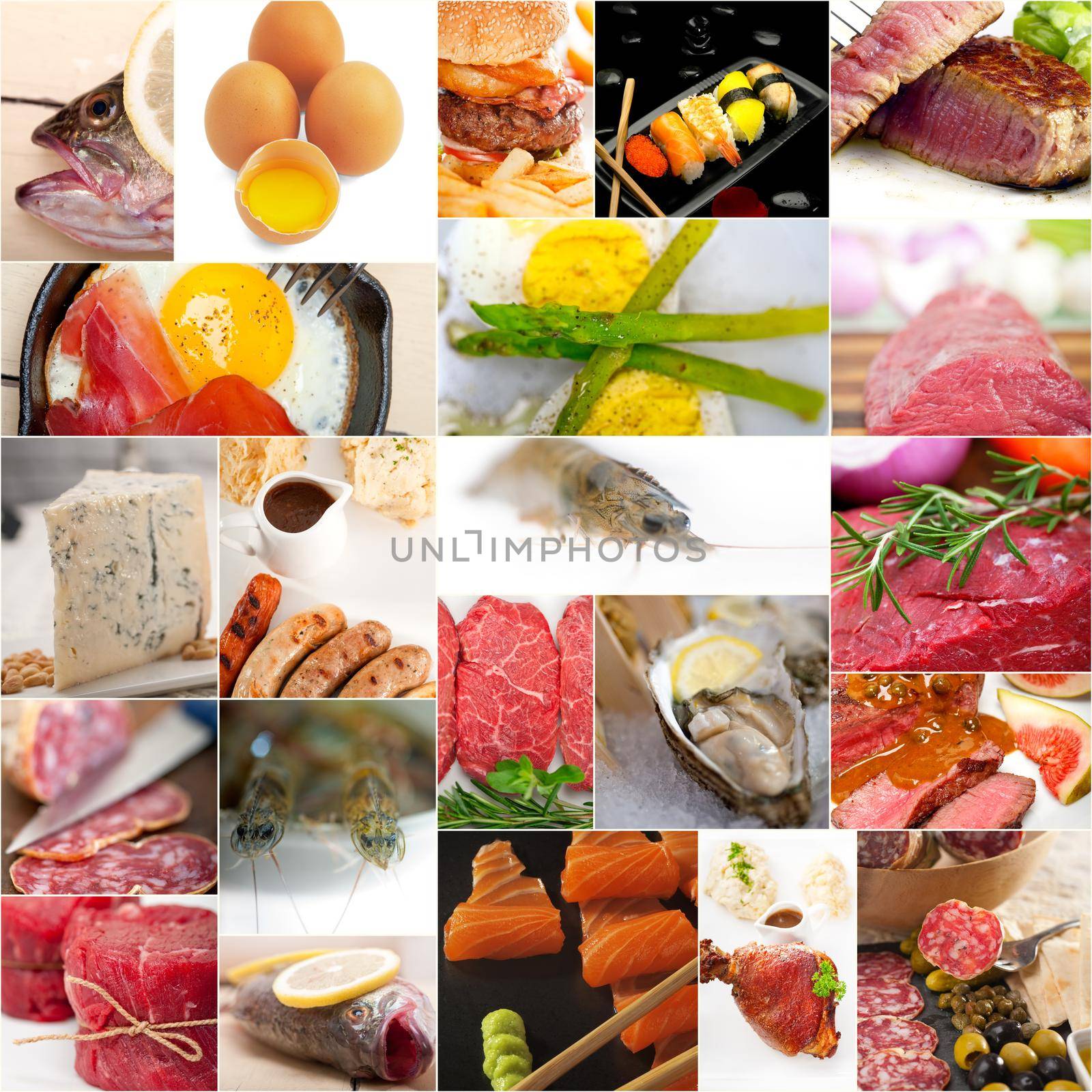 high protein food collection collage by keko64