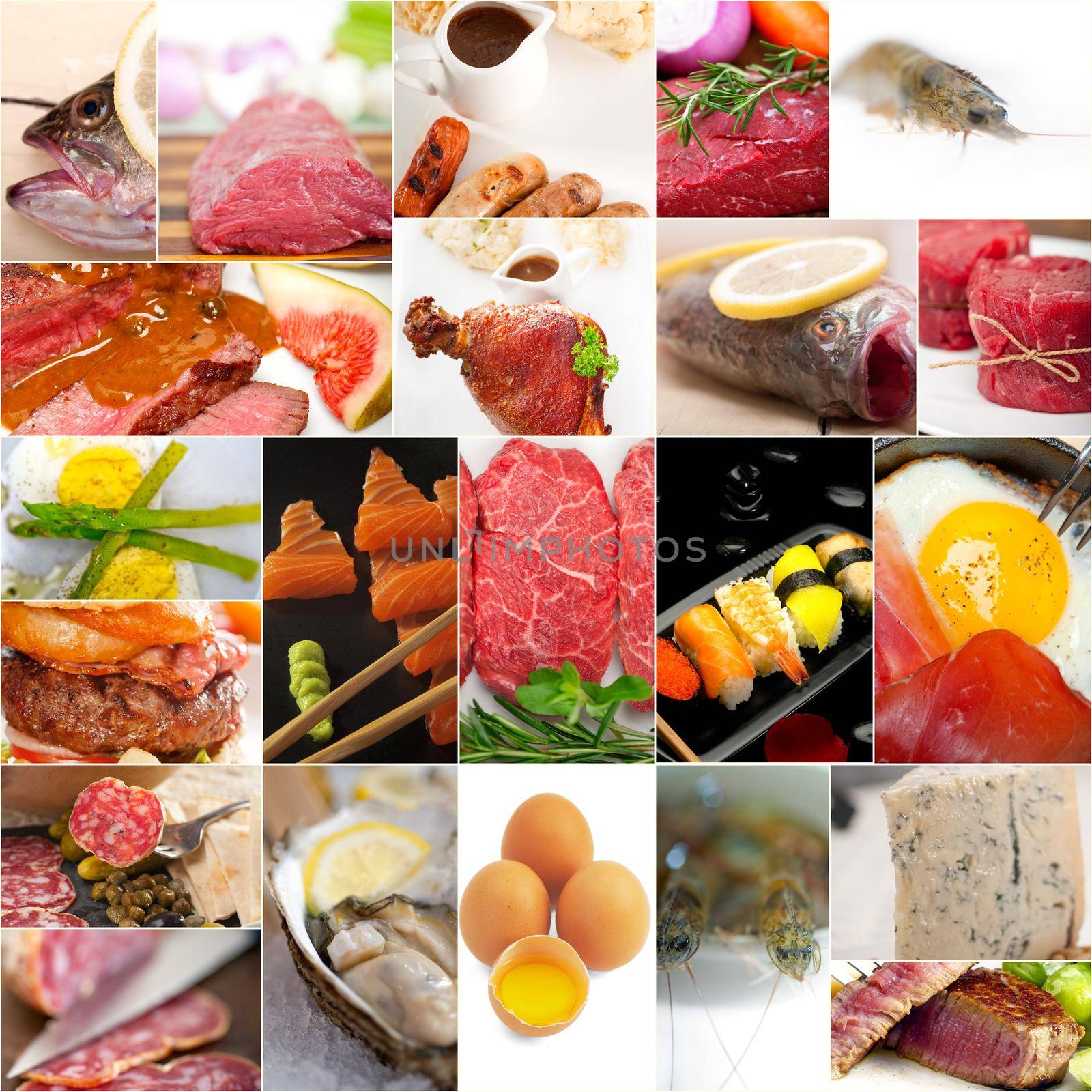high protein food collection collage by keko64