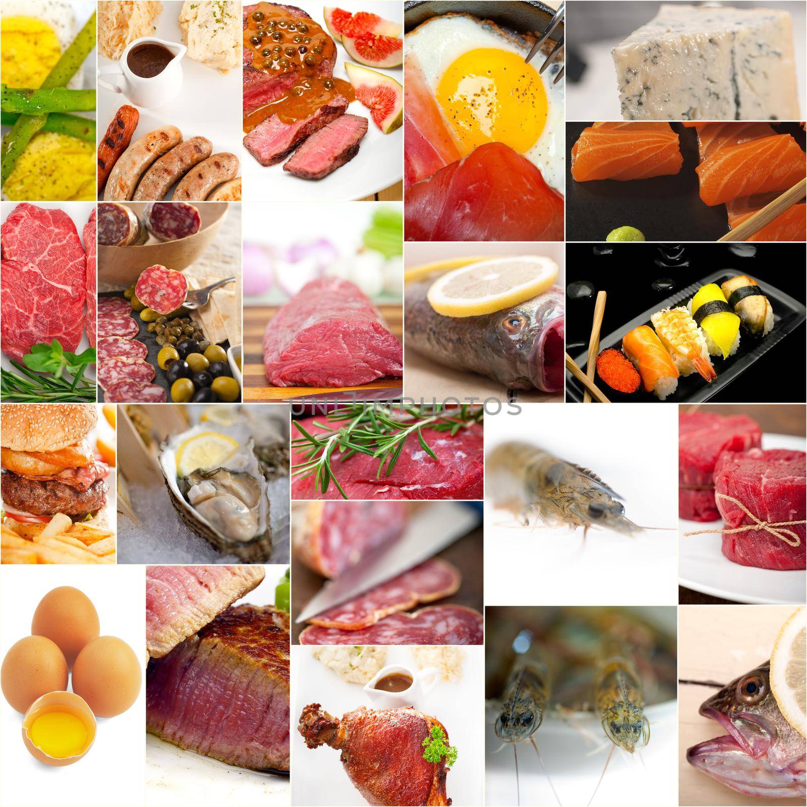 high protein food collection collage by keko64