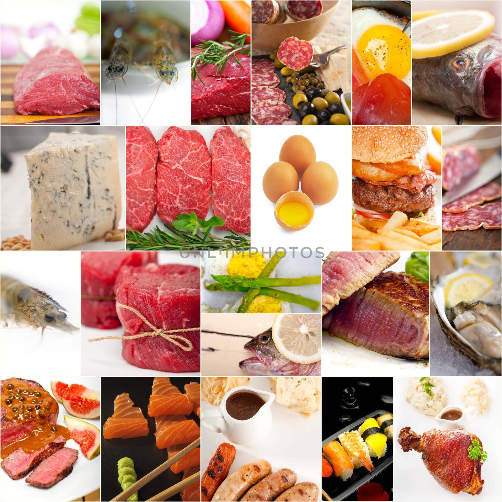 high protein food collection collage by keko64