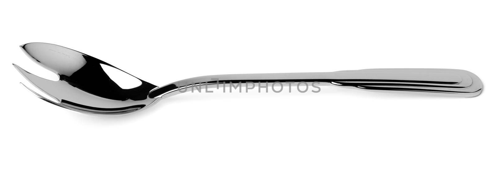 Metal steel spoon isolated on white background by Fabrikasimf