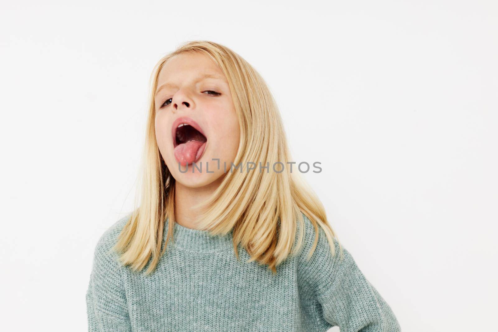 Beautiful little girl fashionable baby clothes cropped view. High quality photo
