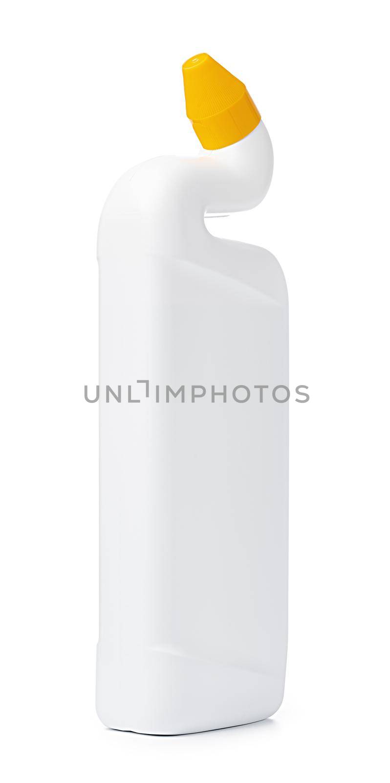 Bottle with toilet detergent household chemicals isolated on white background