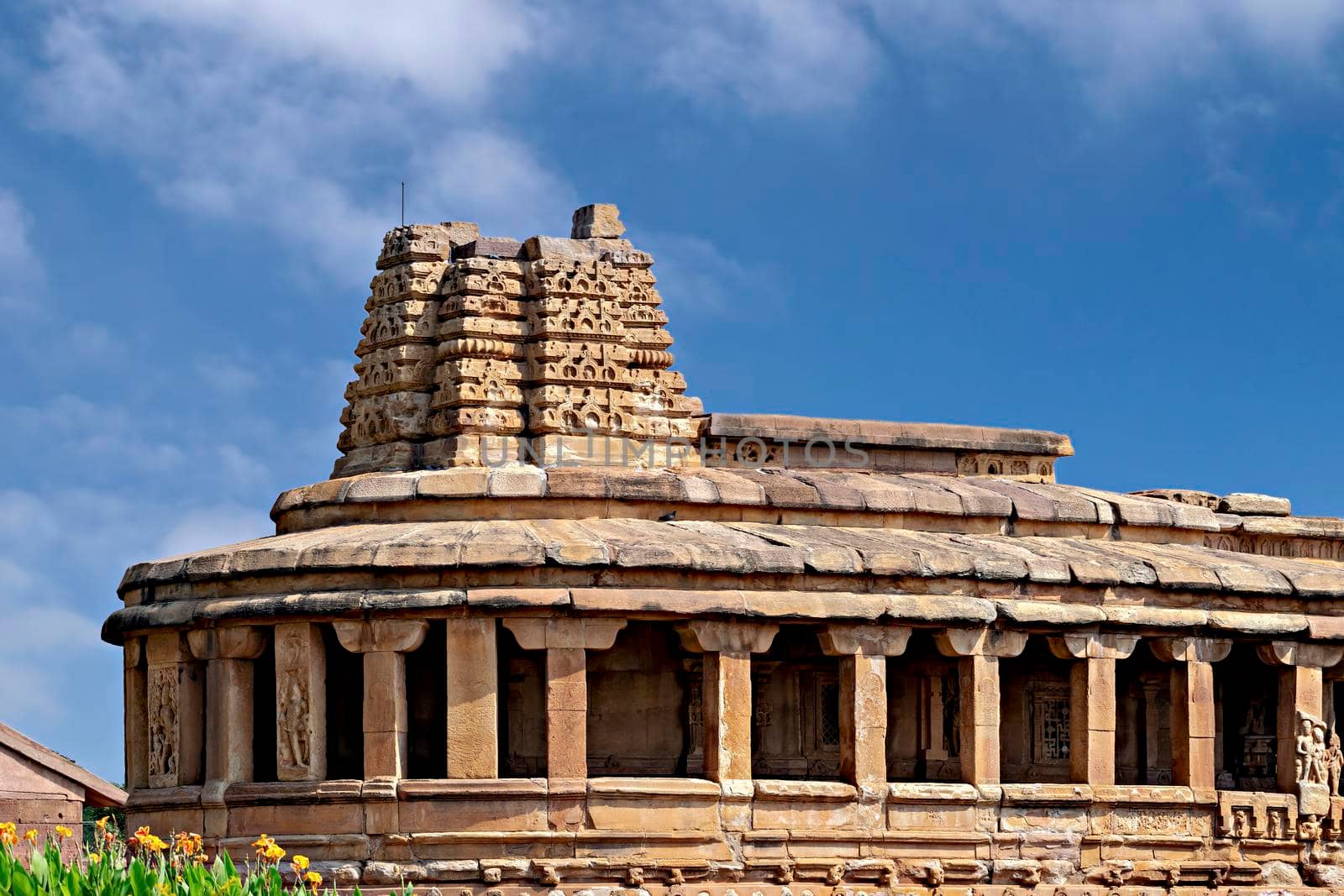 Durga temple in Aihole, Karnataka, India with nice blue color sky background. by lalam