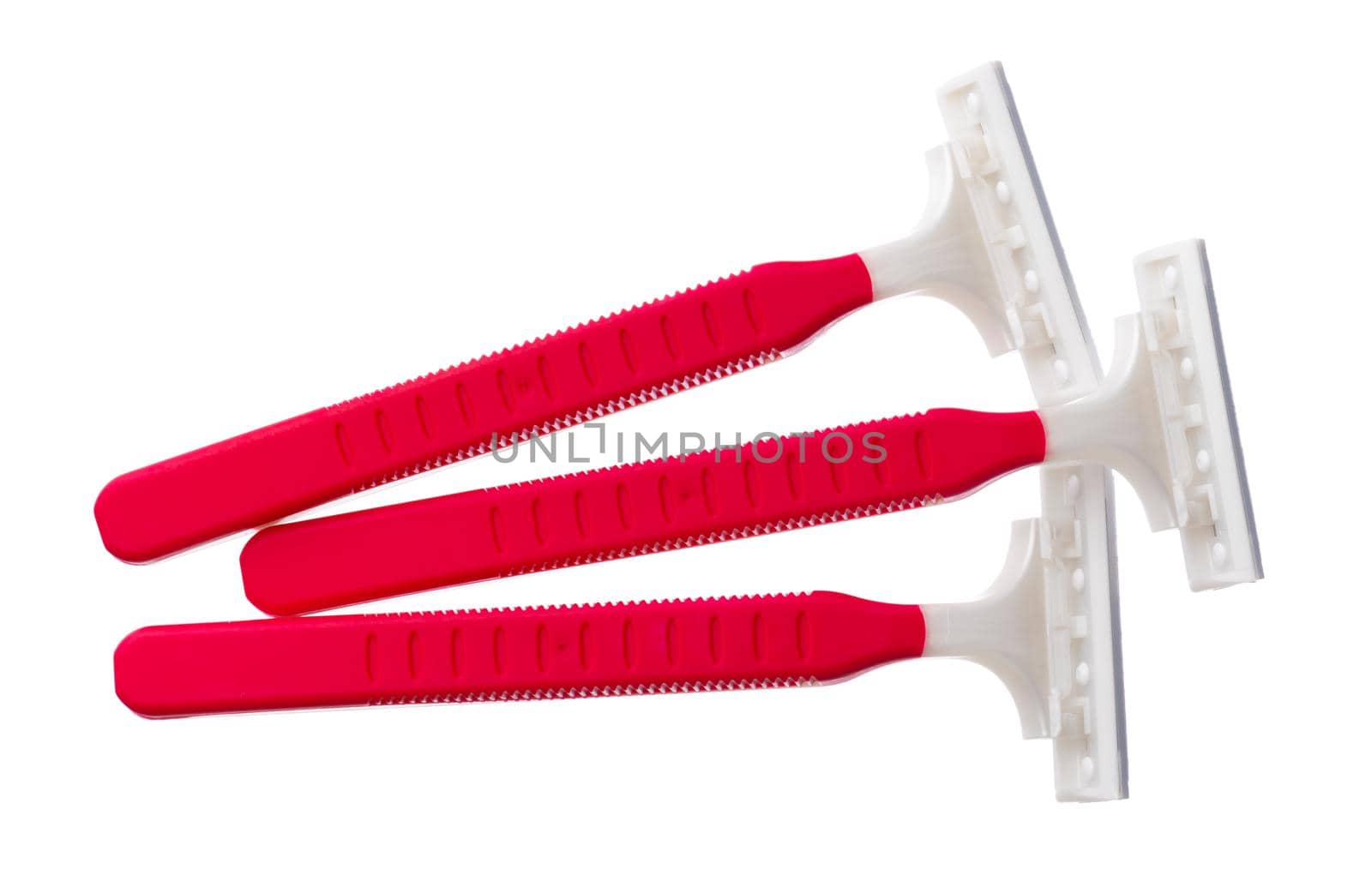 Set of disposable shaver razors isolated on white background by Fabrikasimf