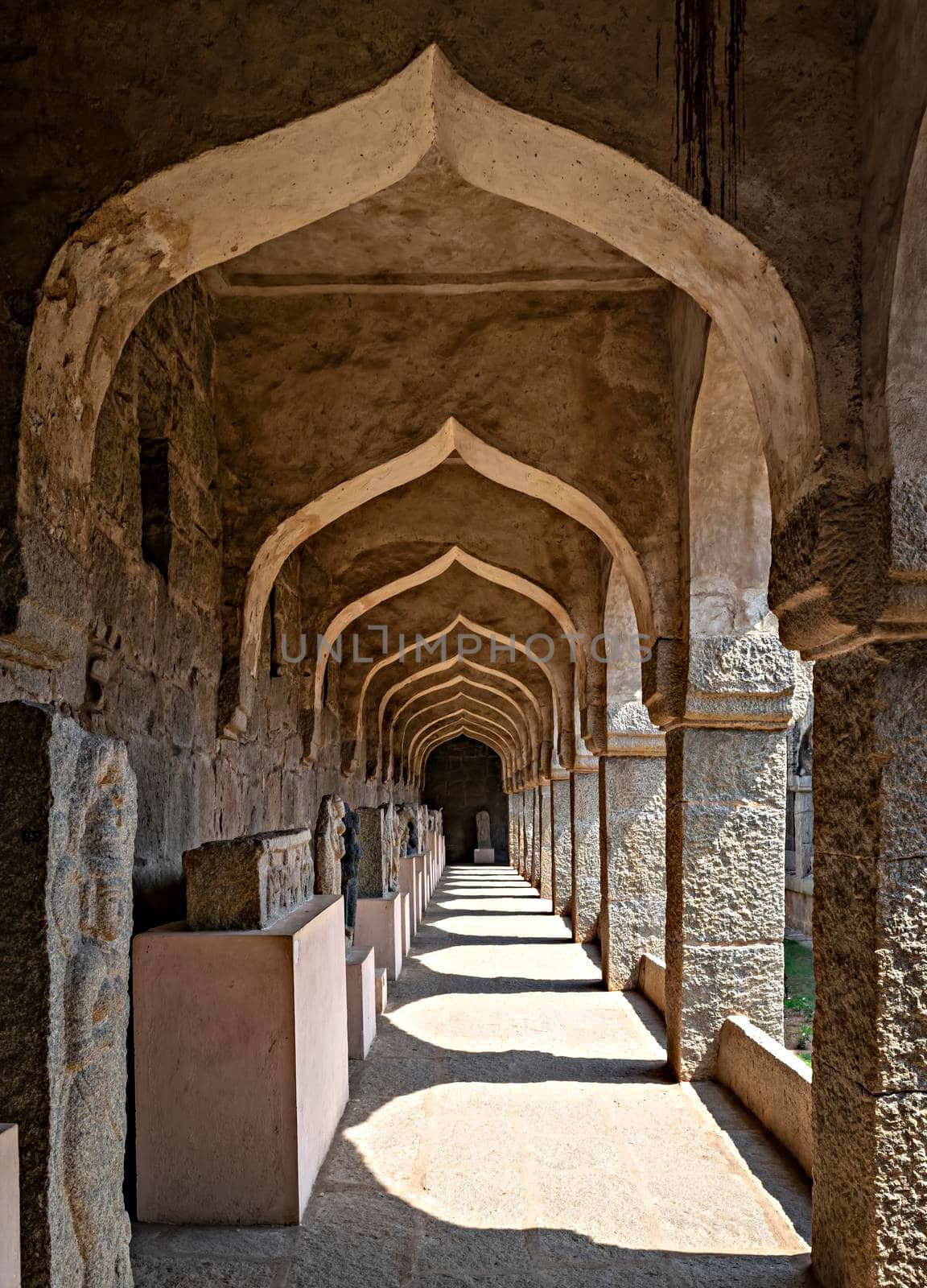 Unique , ancient door pattern in the corridor of lotus mahal temple in Hampi. by lalam