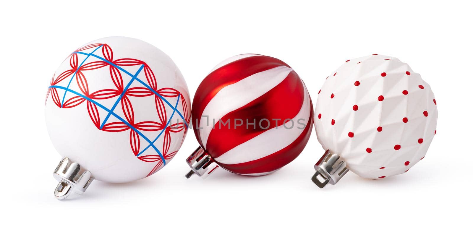 Christmas decoration balls isolated on white background by Fabrikasimf