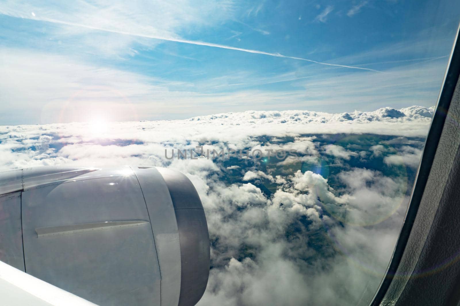 Cloudy view through the aircraft window by uveita