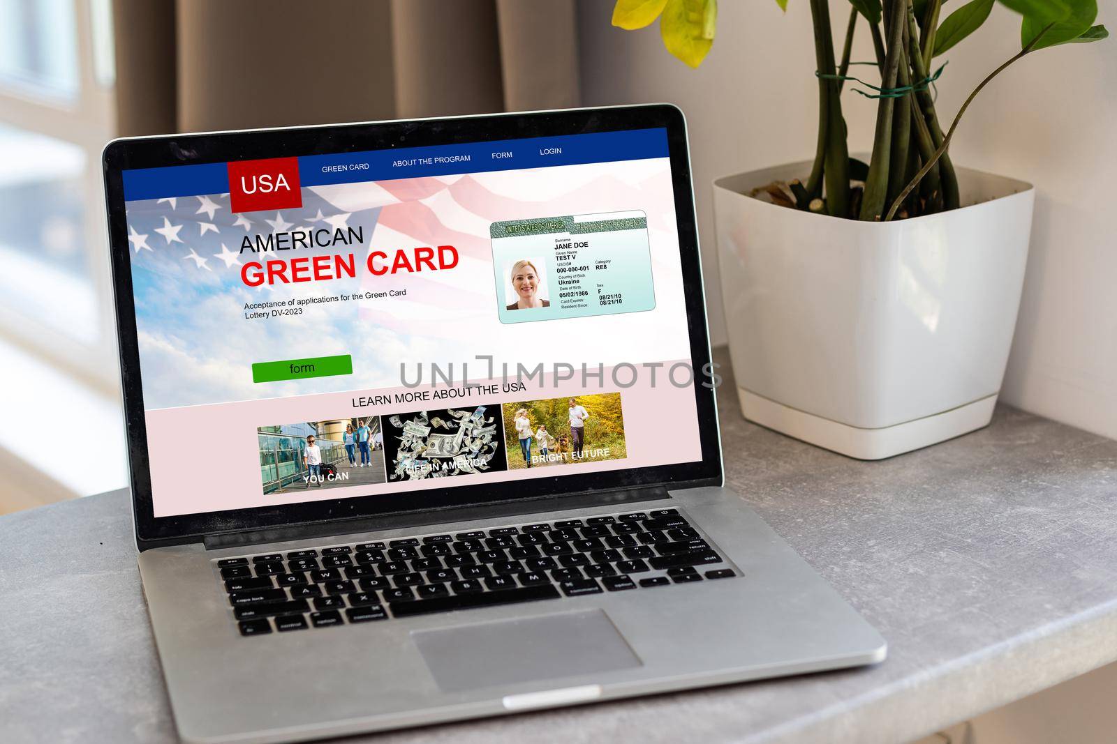Resident Card Identification Data Information Immigration Concept.