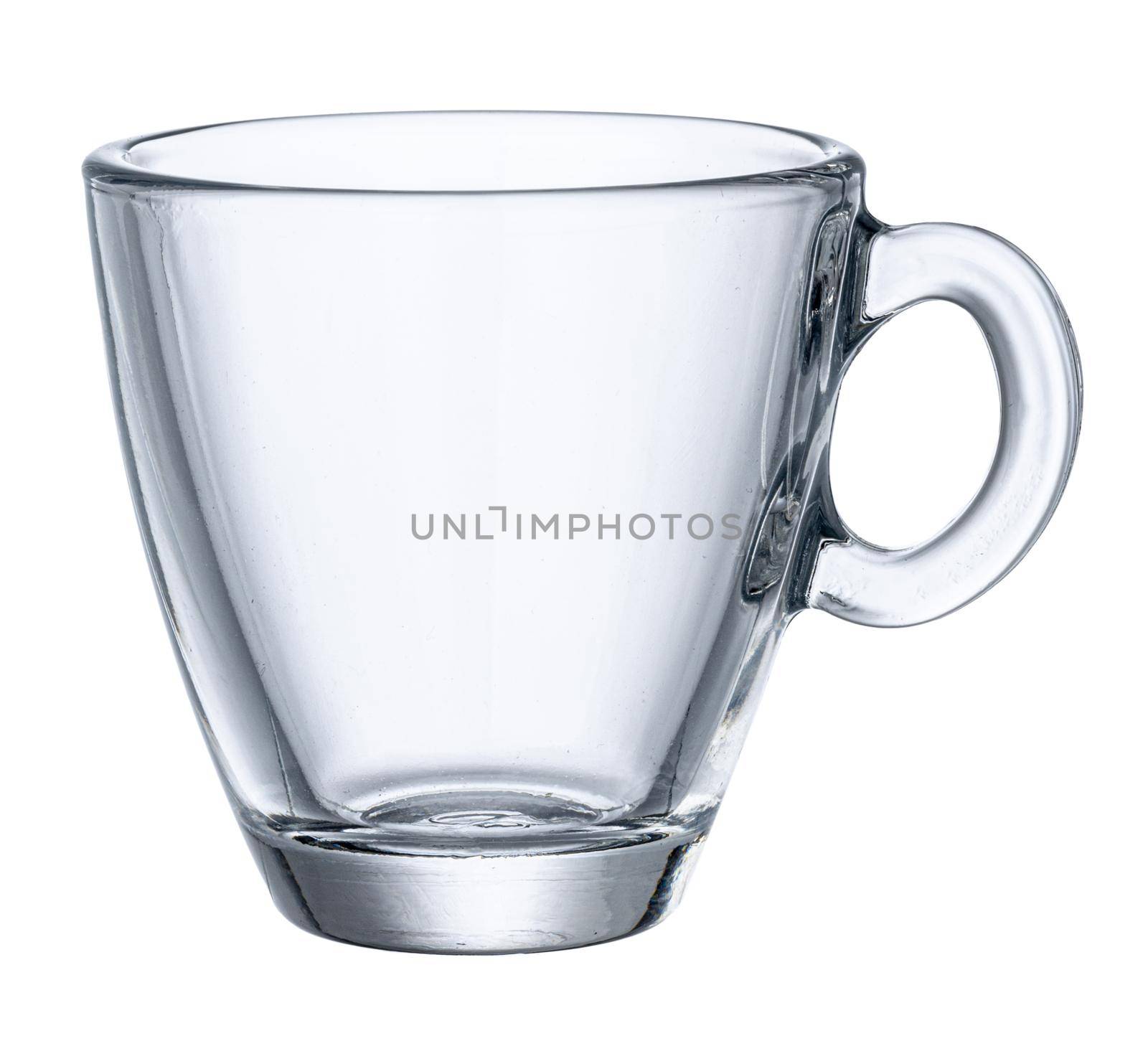 Glass cup for tea isolated on white background