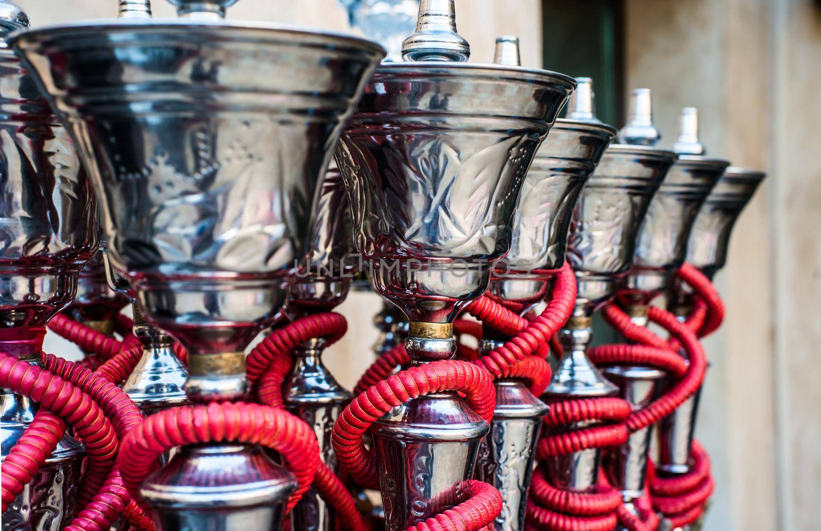 traditional arabic shisha pipes hookah