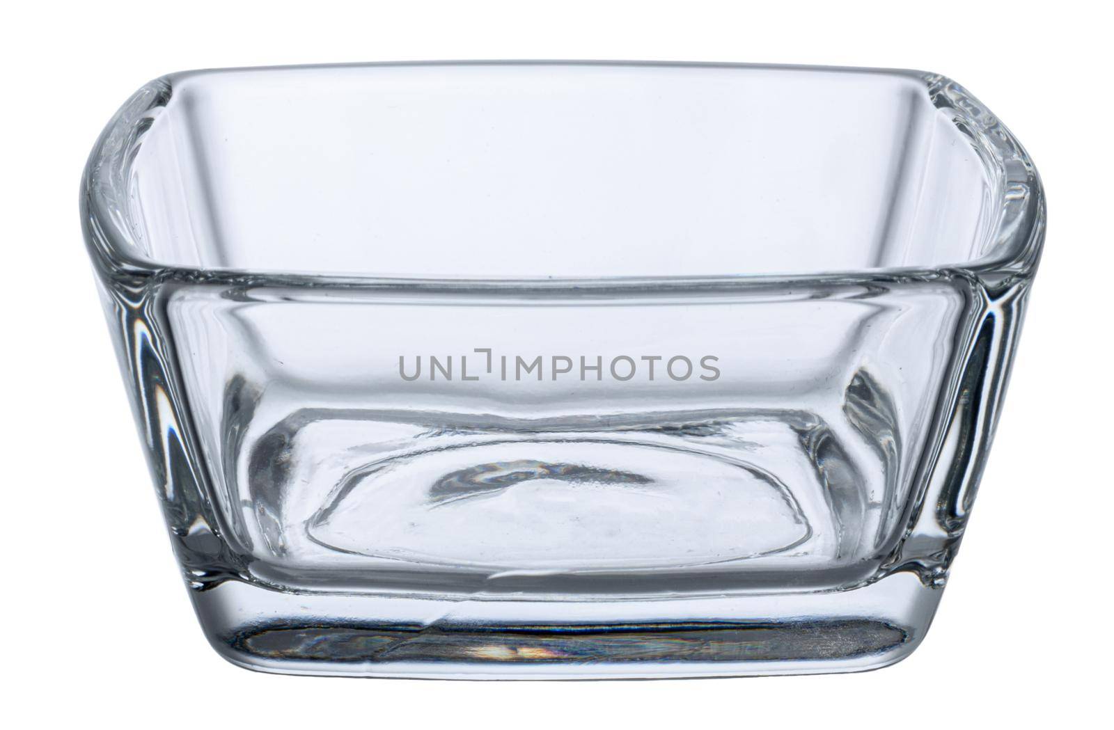 Empty glass bowl isolated on white background by Fabrikasimf