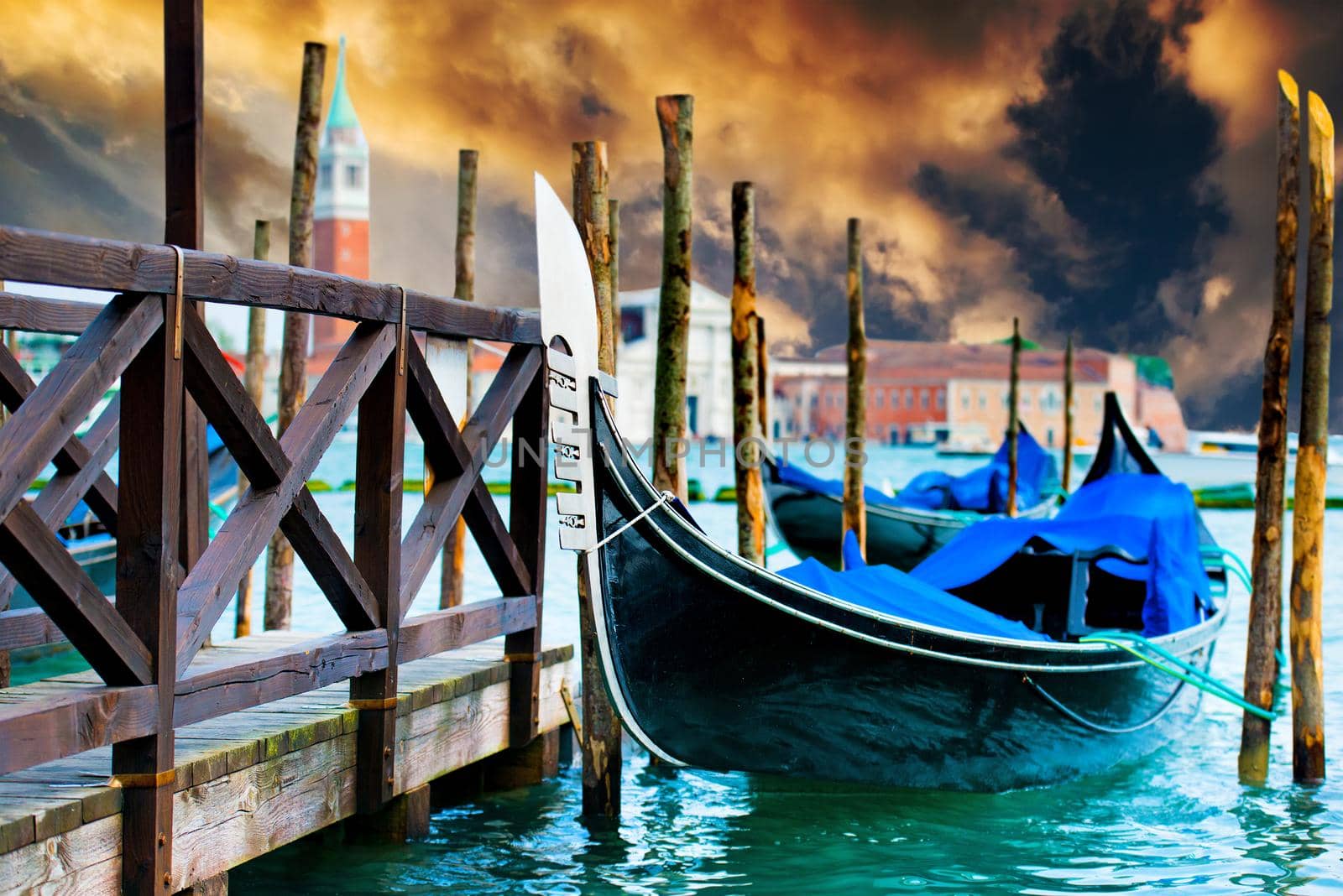 Gondolas in Venice by GekaSkr