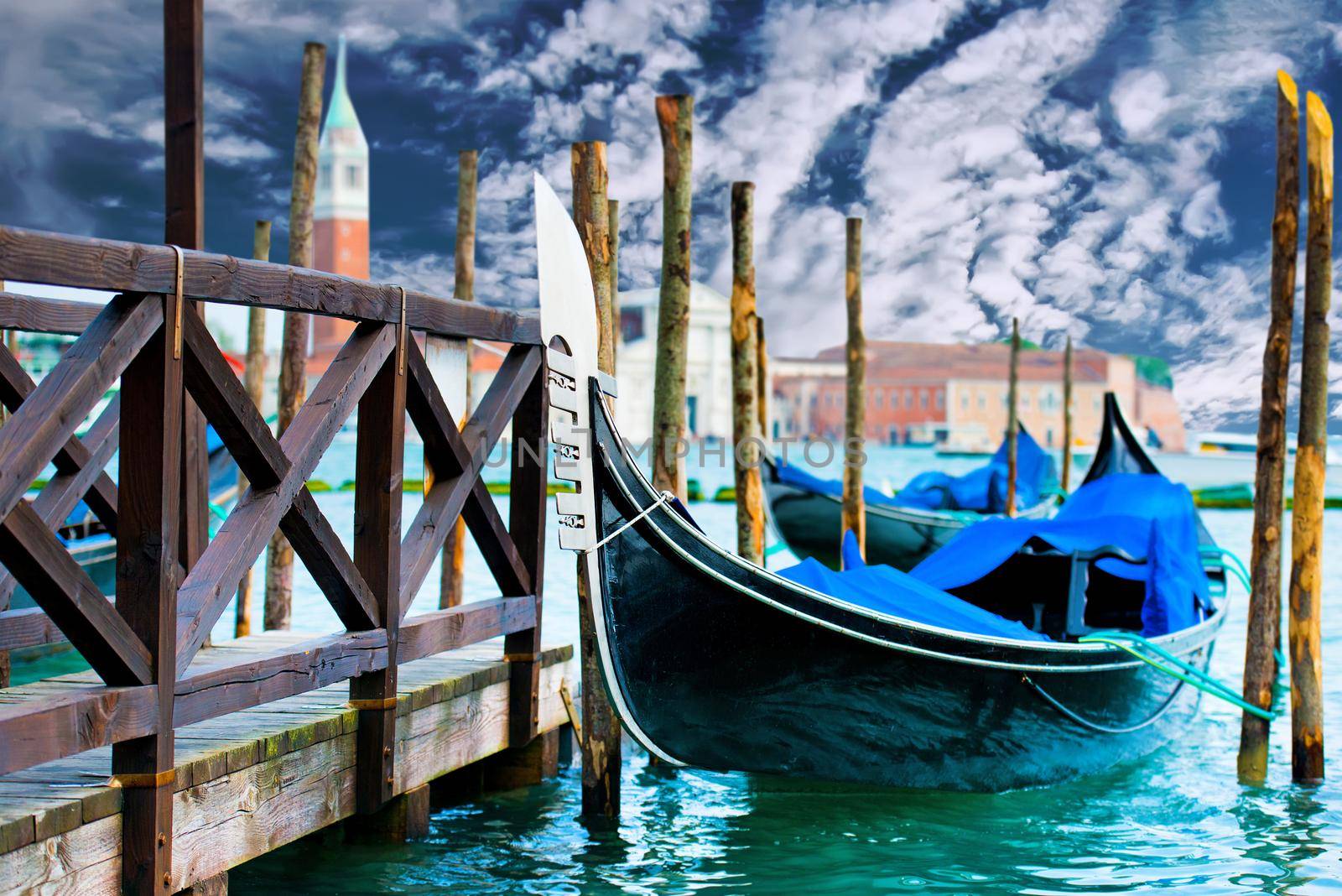 Gondolas in Venice by GekaSkr