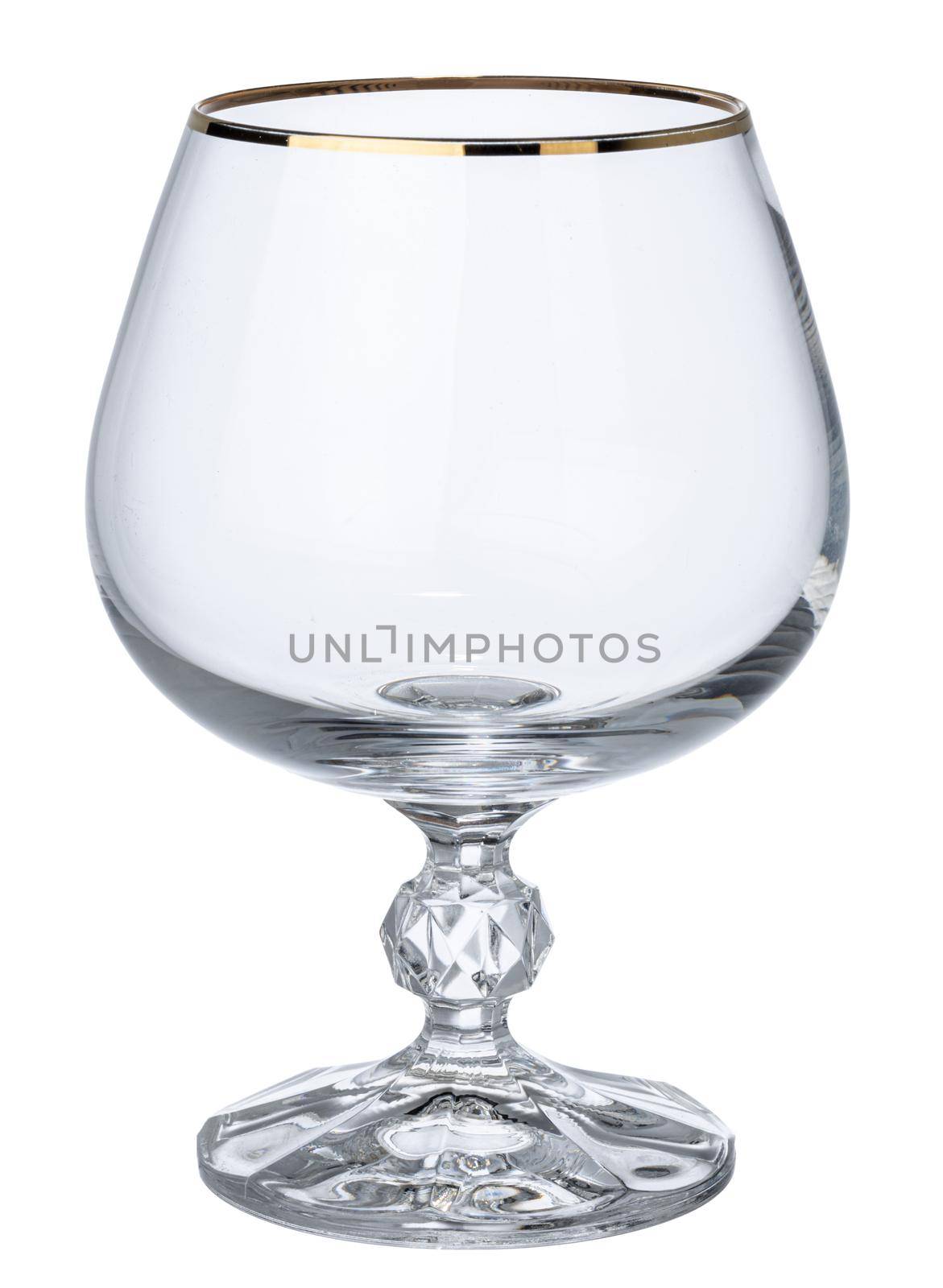 New empty whisky glass isolated on white background