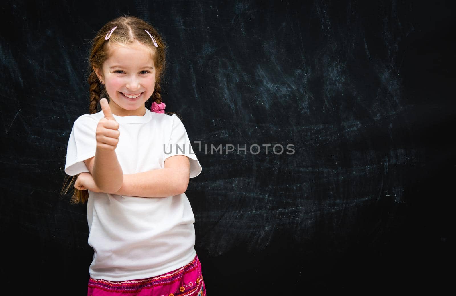 little girl with thumb up by GekaSkr
