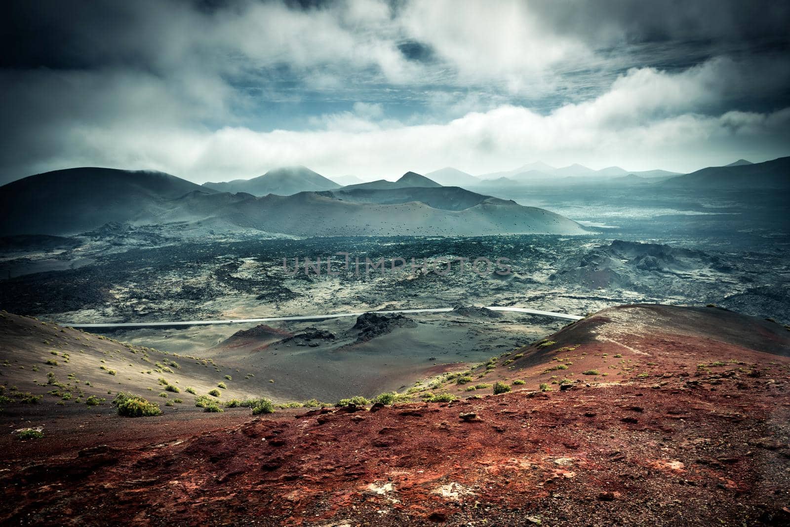 beautiful mountain landscape with volcanoes by GekaSkr
