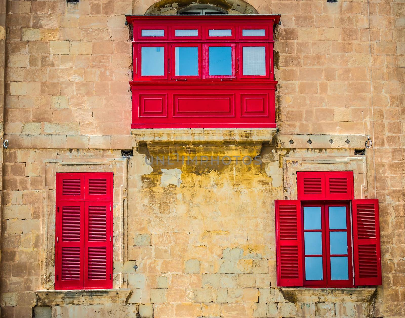 traditional red balcony and windows in Vattella by GekaSkr