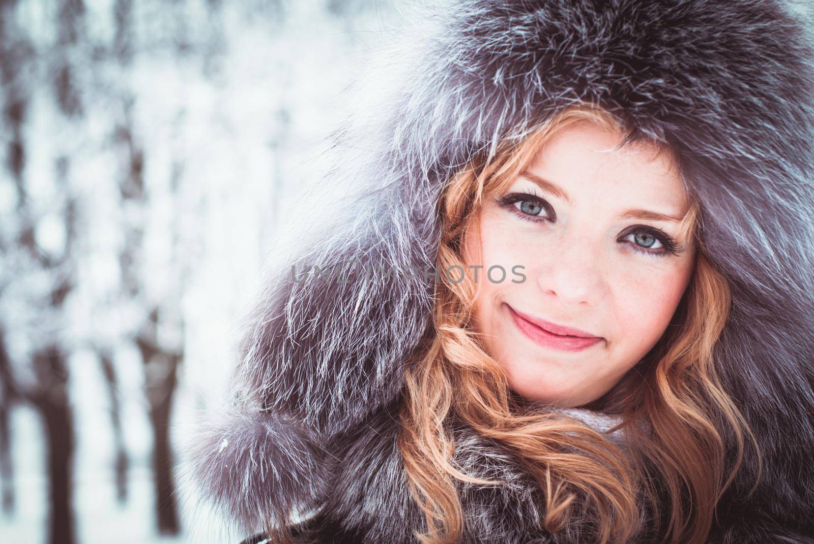 Woman in winter by oksix