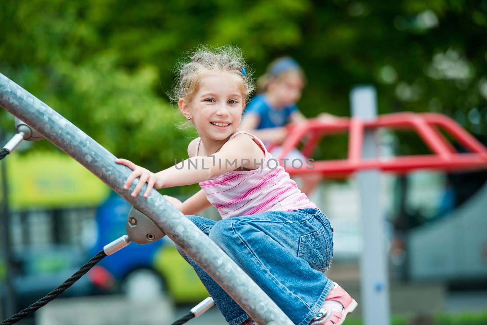 little girl on a playground by GekaSkr