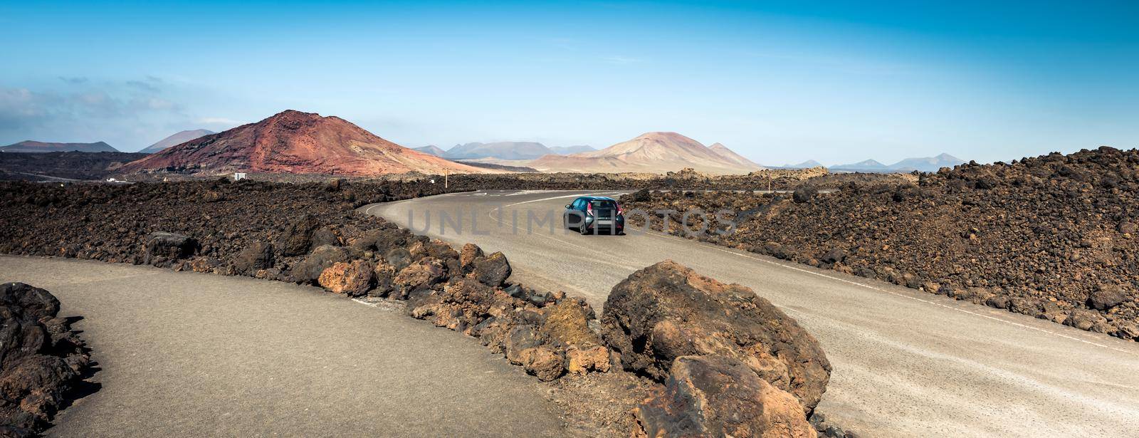 mountain road in Lanzarote, Canary Islands