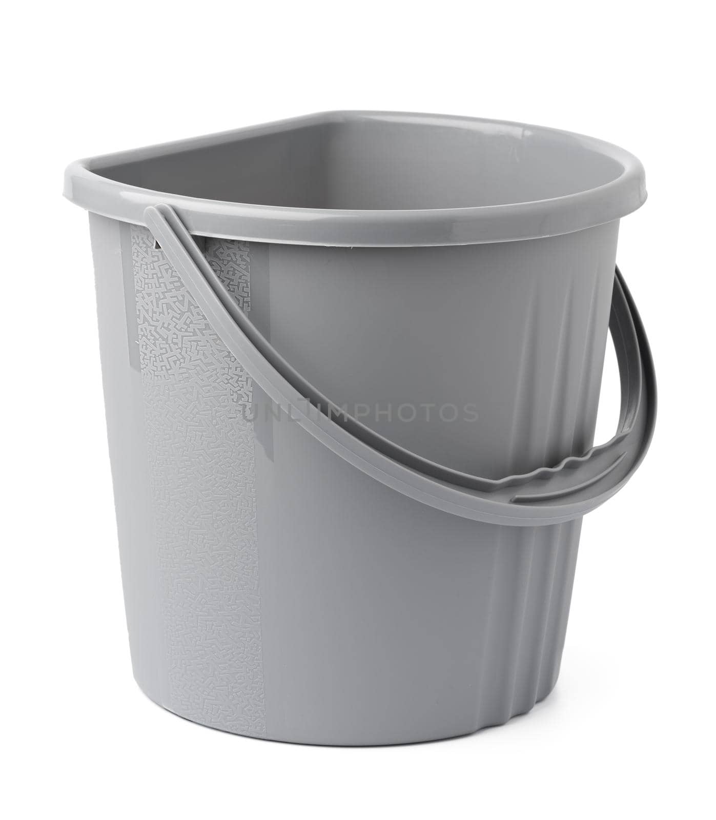 Single plastic bucket isolated on a white background by Fabrikasimf