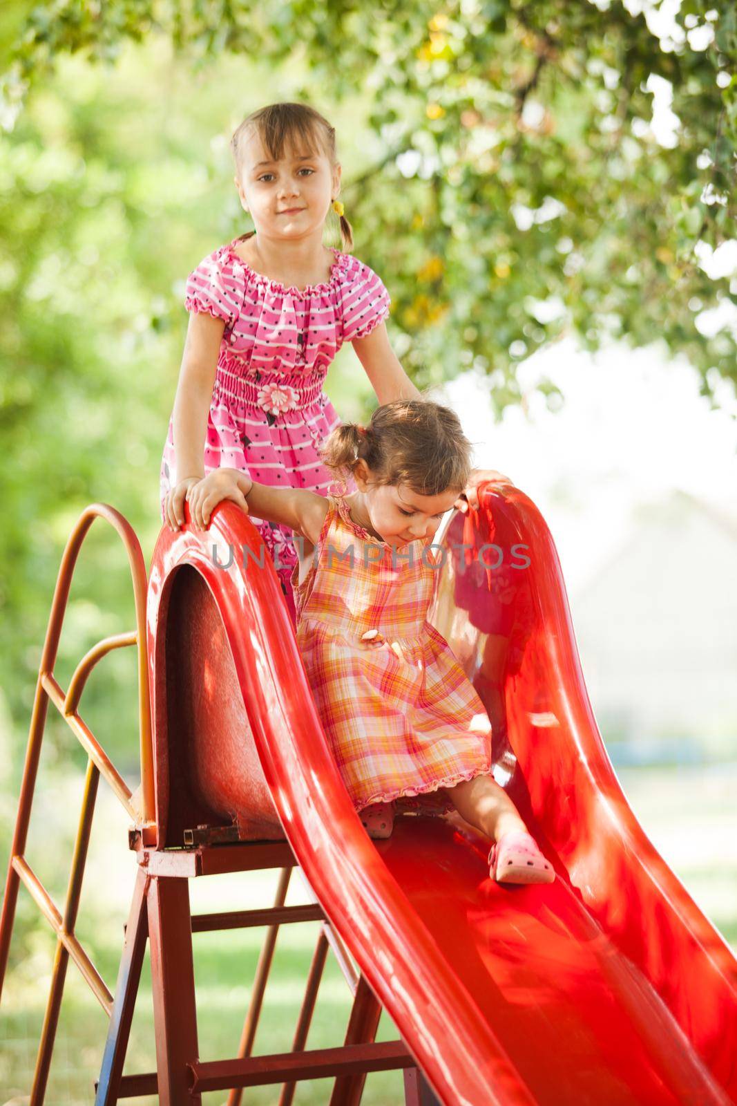 girls on the slide by oksix