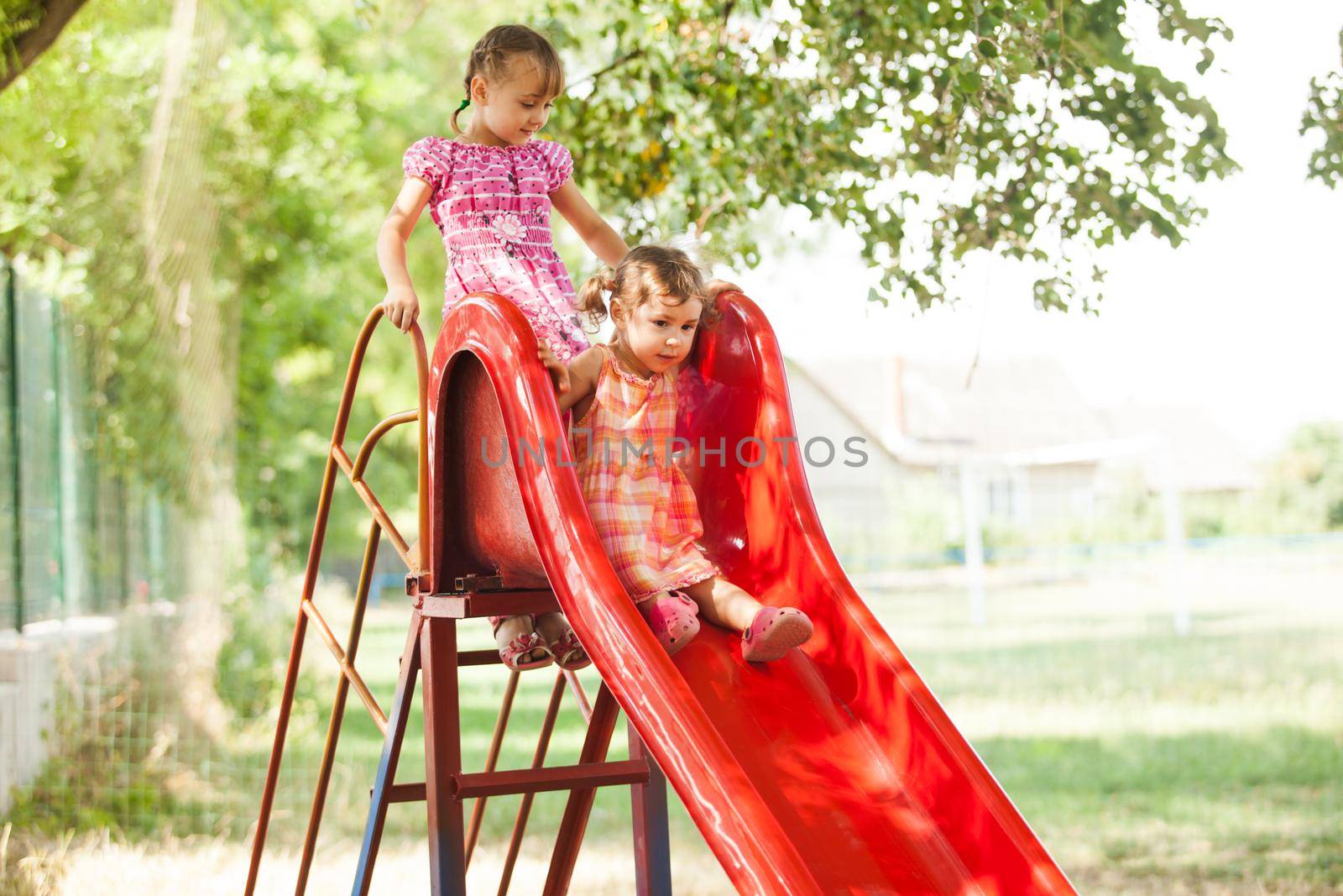 girls on the slide by oksix