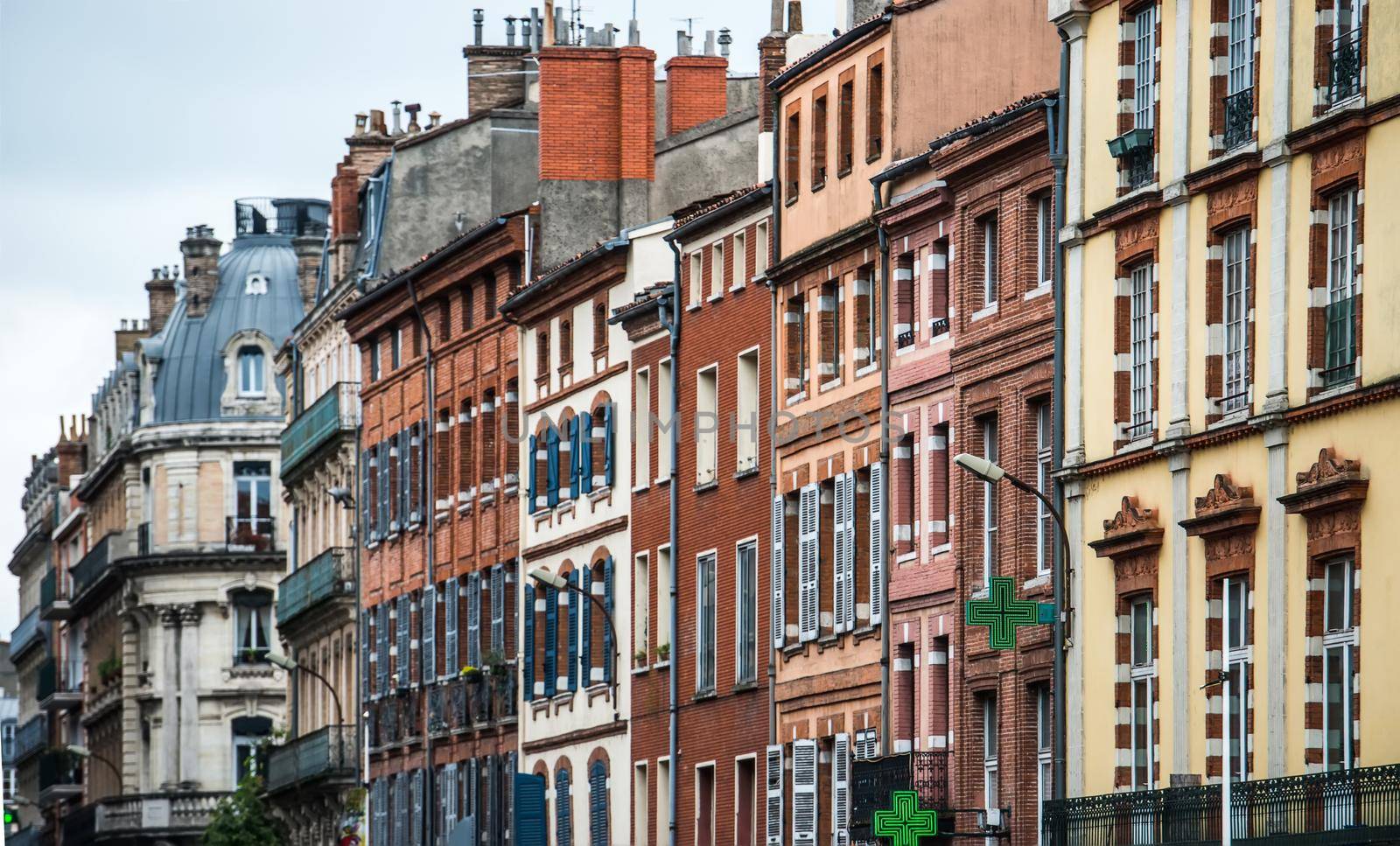 view on houses on the Lyon street, France