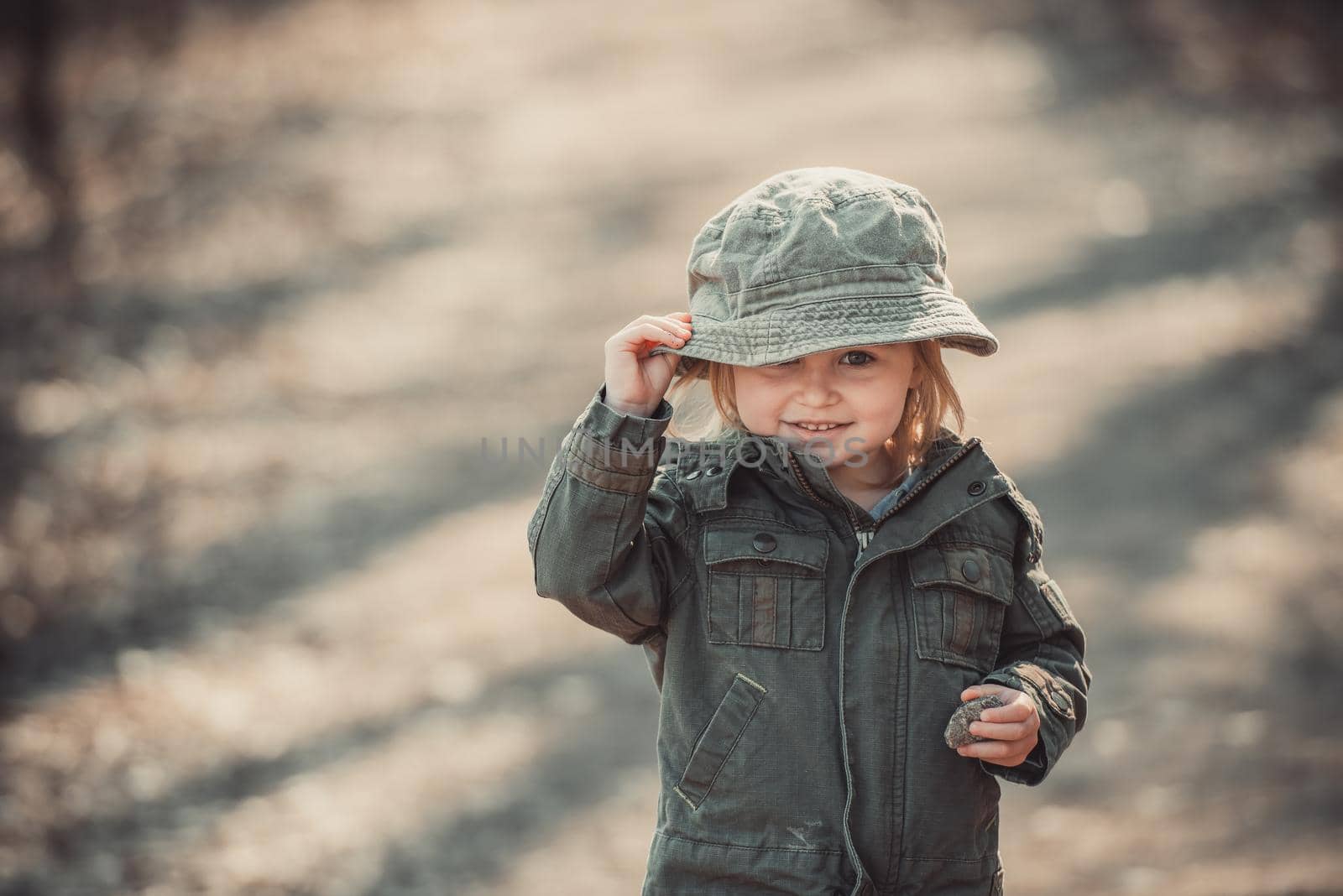 funny portrait of a baby, photo in vintage style