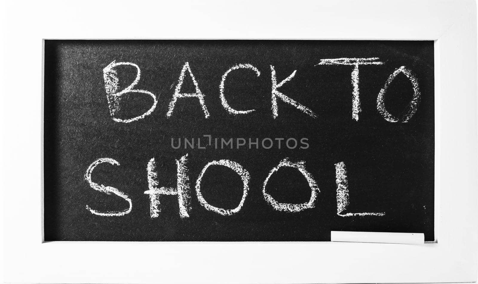 chalkboard with back to school isolated on white