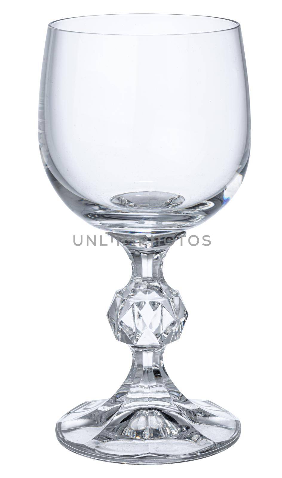 Empty wine glass isolated on white background by Fabrikasimf