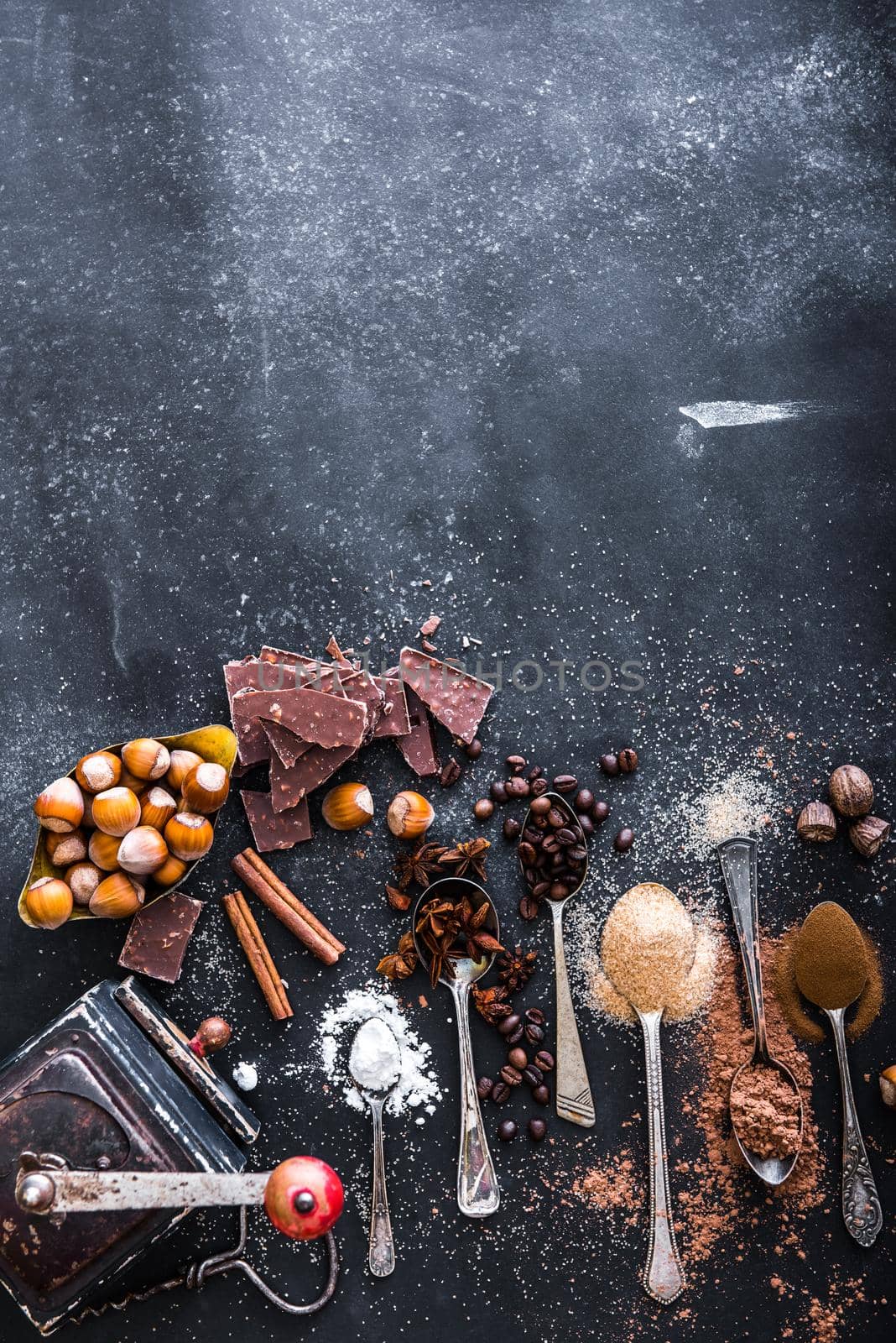 Sweet spices and chocolate on a table by GekaSkr