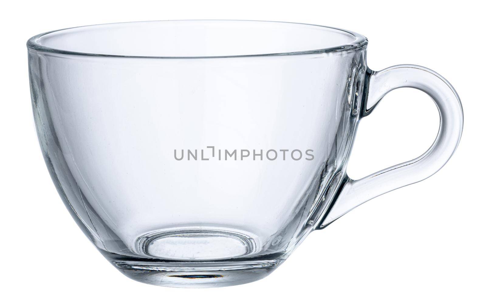 Glass cup for tea isolated on white background