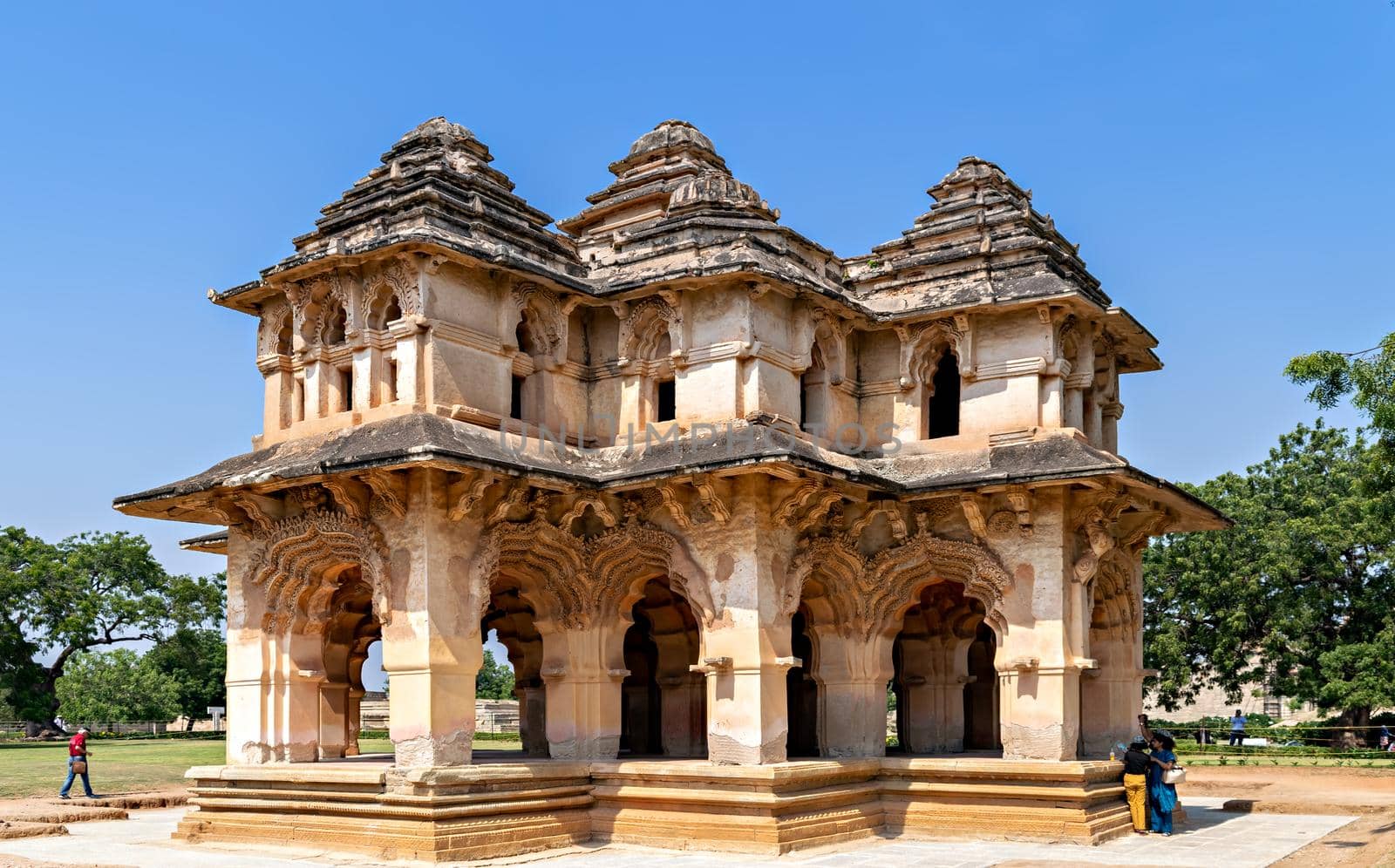 Hampi,Karnataka, India-November 8th, 2018: Palace of Lotus , also known as 'Lotus Mahal' in Hampi, Karnataka, India.