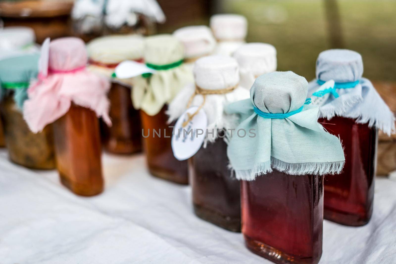 homemade liquor in retro countrystyle bottles