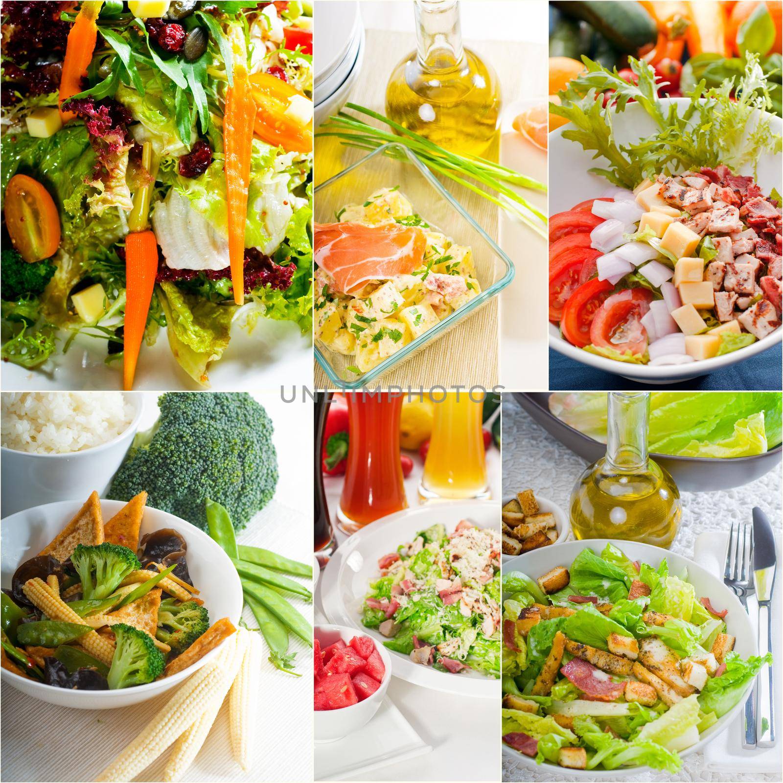 salad collage composition nested on frame by keko64